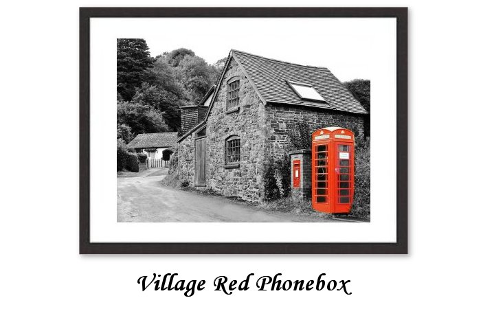 Village Red Phonebox Framed Print